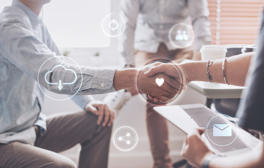 Représentation symbolique des avantages d’EduCantine : simplicité, gain de temps, sécurité et autonomie des familles